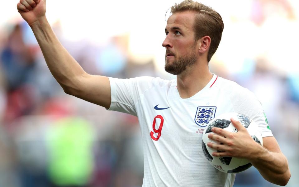 Harry Kane became only the third England player to score a hat-trick at the World Cup on Sunday - Getty Images Europe