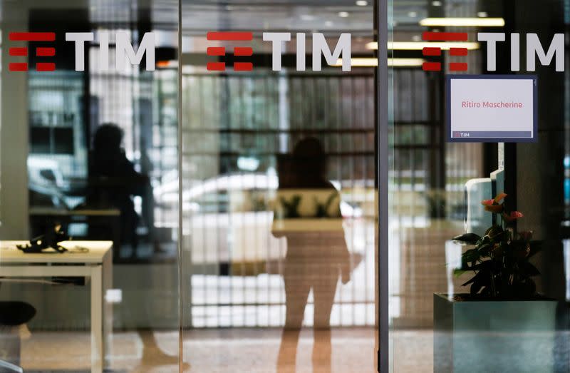 FILE PHOTO: The Tim logo is seen at its headquarters