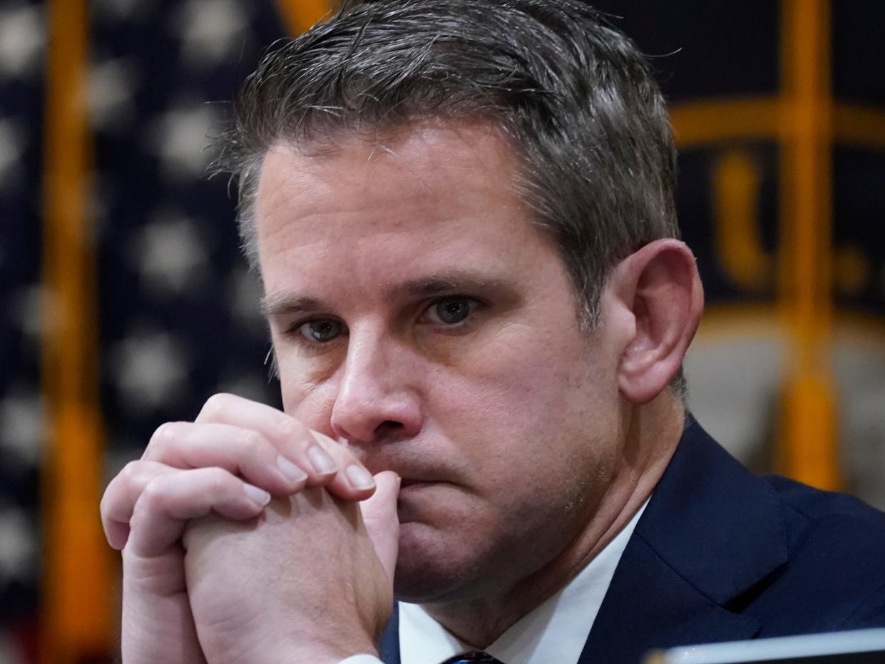 Rep. Adam Kinzinger, R-Ill., listens as the House select committee investigating the Jan. 6, 2021 attack on the Capitol holds a hearing at the Capitol in Washington, Thursday, June 16, 2022.