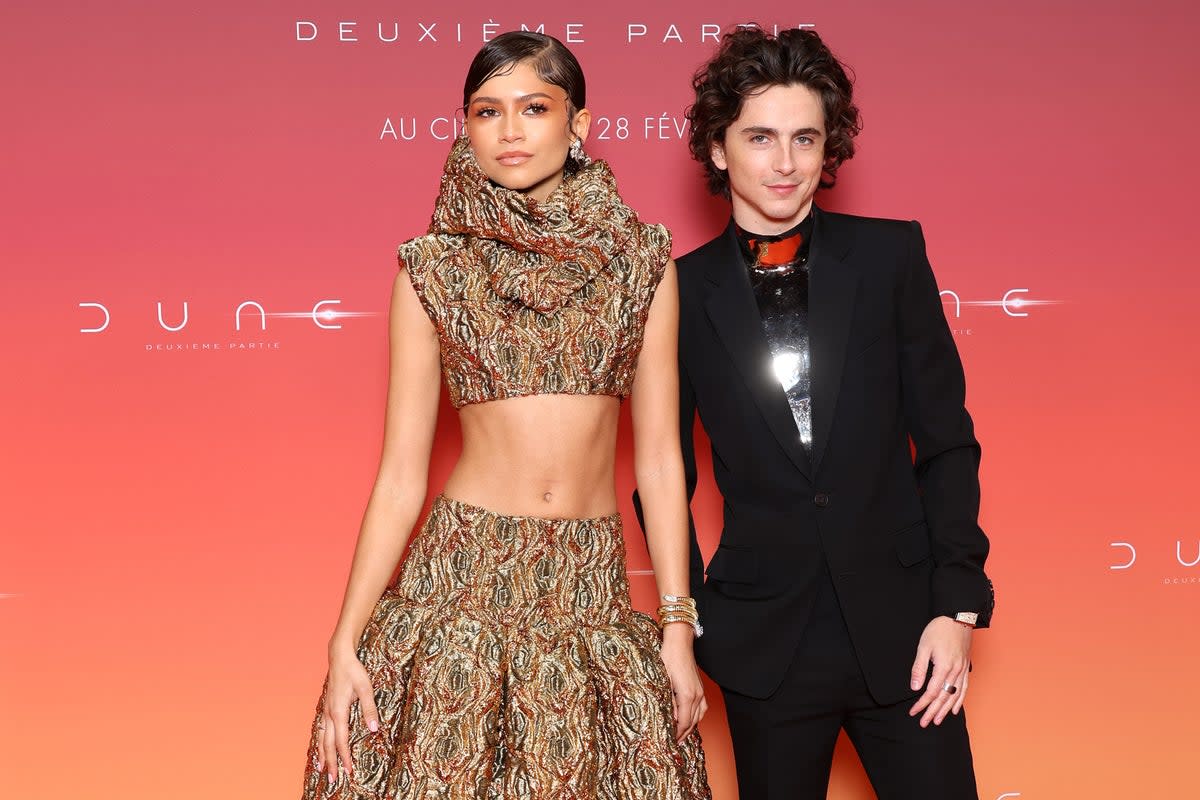 Zendaya and Timothée Chalamet at the Dune 2 premiere in Paris (Getty Images)