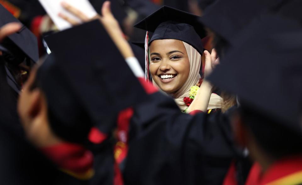 USC valedictorian Asna Tabassum attends the Viterbi School of Engineering graduation