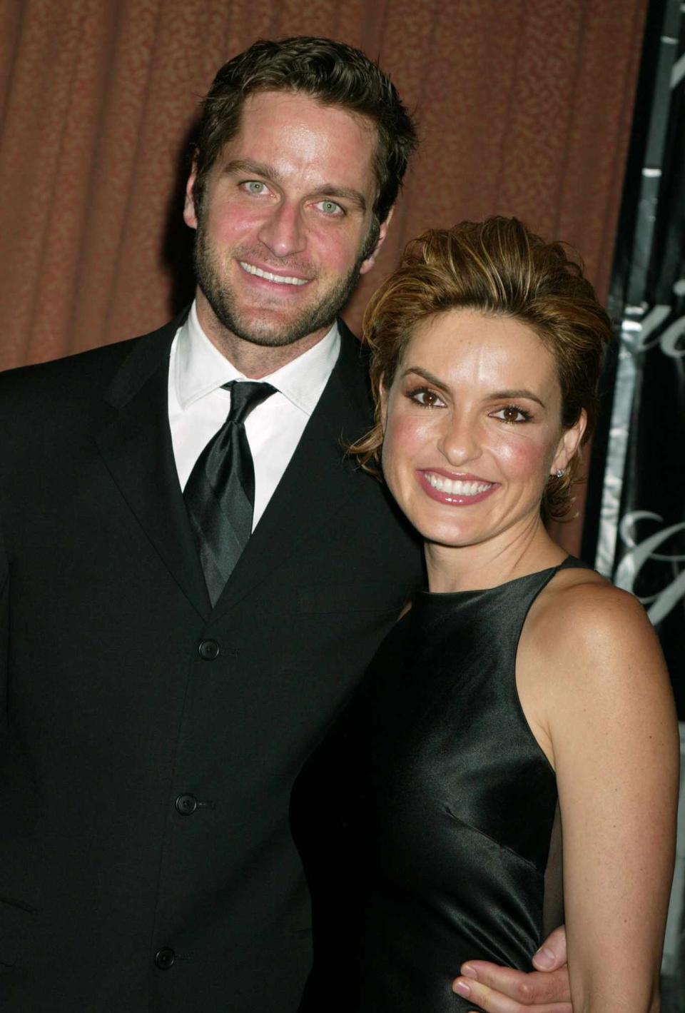 Peter Hermann and Mariska Hargitay during American Women in Radio & Television 29th Annual Gracie Allen Awards - Arrivals at New York Hilton Hotel in New York City, New York