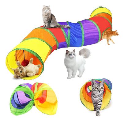 An indoor cat tunnel so your kitties can keep themselves entertained (65% off list price)