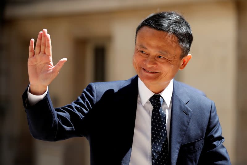 FILE PHOTO: Jack Ma, chairman of Alibaba Group arrives at the "Tech for Good" Summit in Paris, France