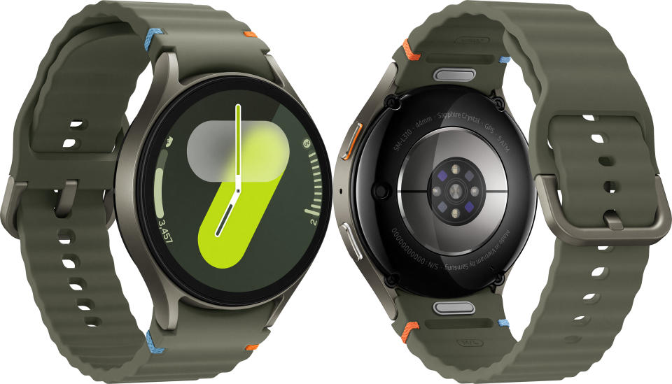 A green smartwatch.