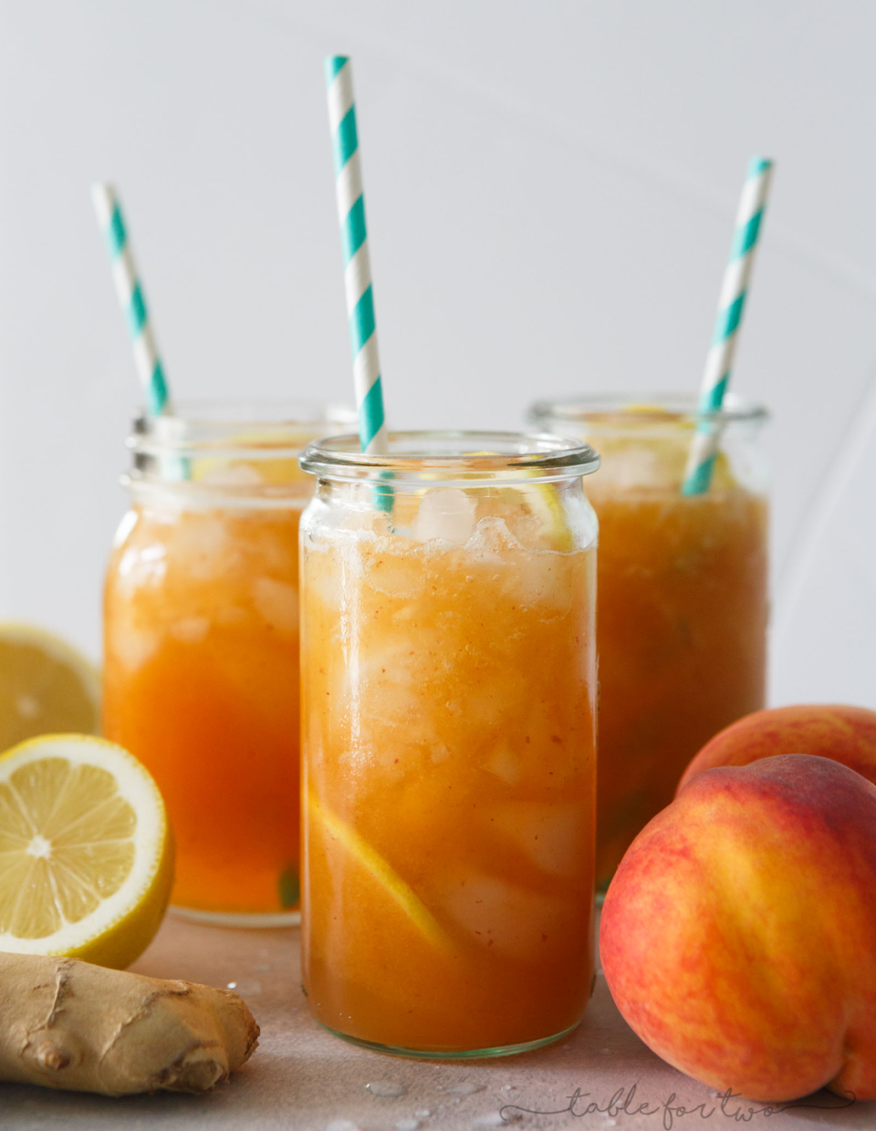 non alcoholic easter drinks peach ginger lemon spritzer