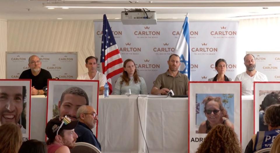 Desperate family members hold press conference to plead for help in finding missing Israeli-American loved ones (YouTube)