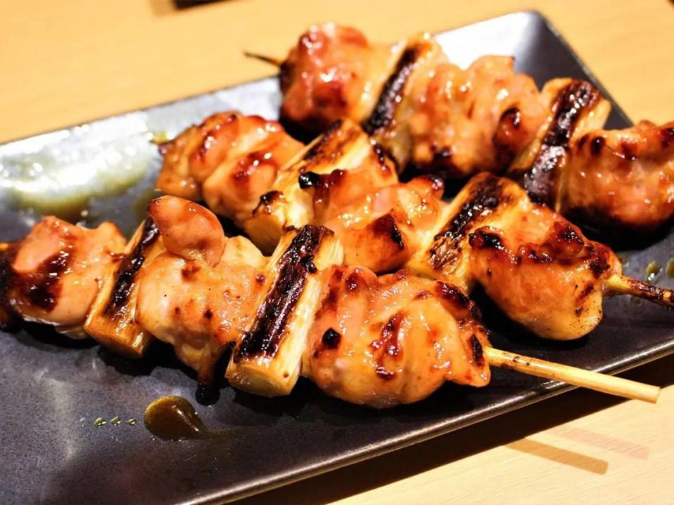 A chicken skewer from Hi Pot. The restaurant has several platters patrons can choose from for their hot pot experience.