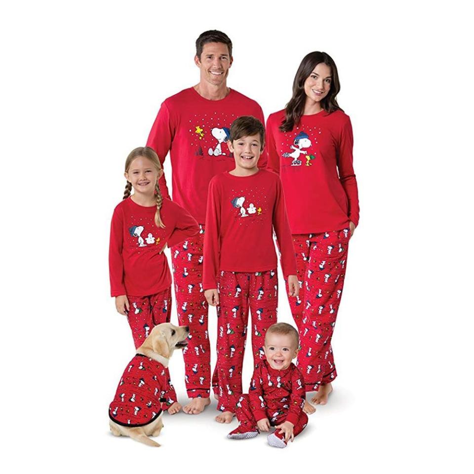 5) Snoopy-Themed Matching Pajamas