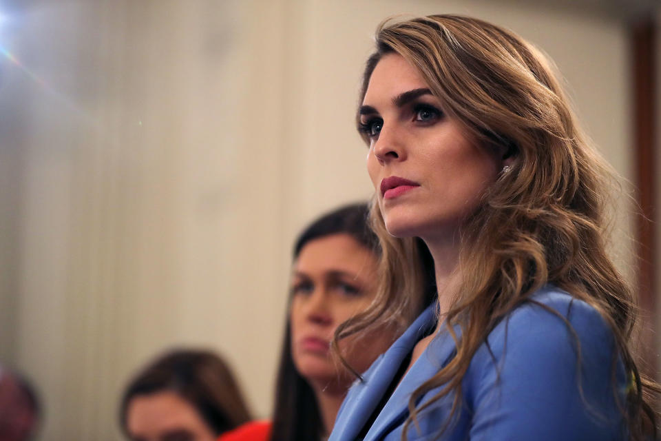 Hope Hicks&nbsp;served in the White House as communications director and Trump&rsquo;s strategic communications director from January 2017 to April 2018. (Photo: Chip Somodevilla via Getty Images)