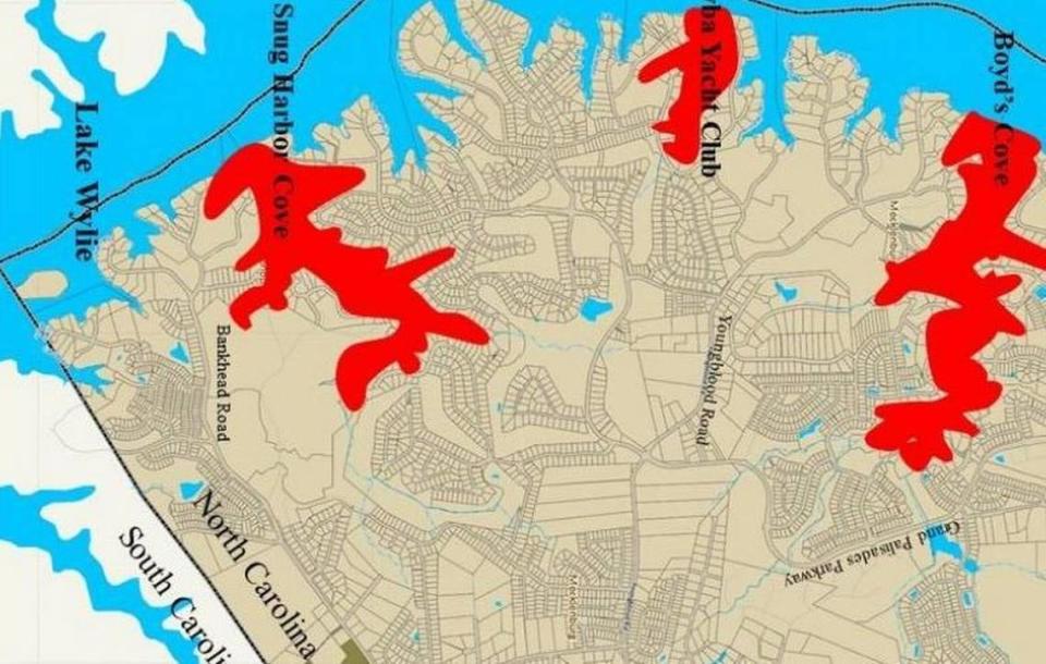 Toxic blue-green algae is spreading like the Blob on Lake Wylie, with a third cove now infected, Charlotte-Mecklenburg Storm Water Services reports. Catawba Yacht Club is located on the latest infested cove.