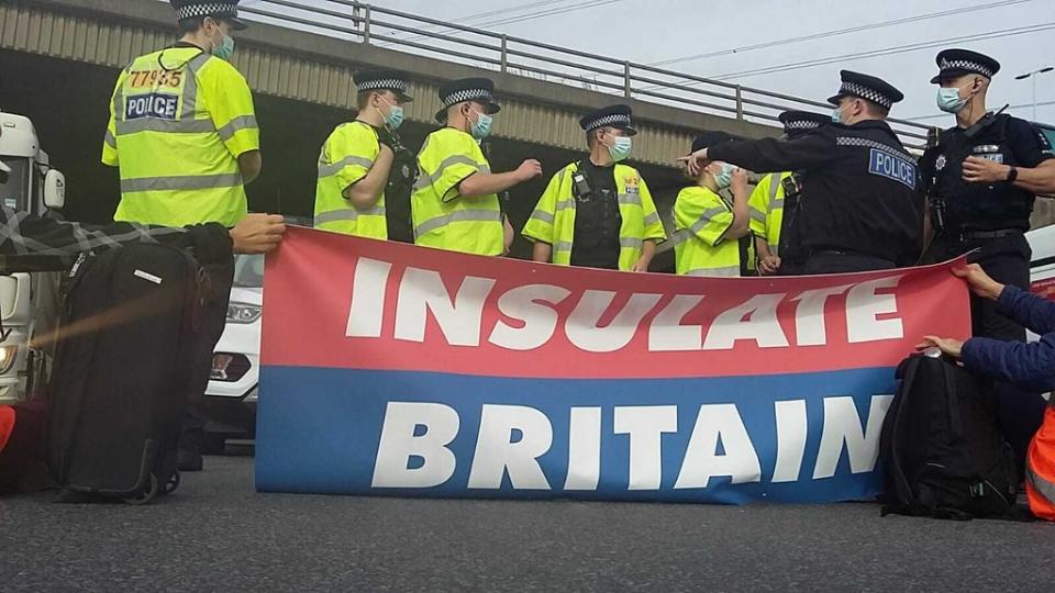 Further protests will take place on Monday (Insulate Britain/PA) (PA Media)