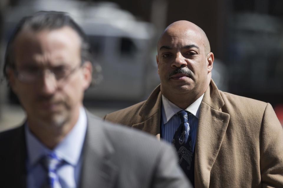 Philadelphia District Attorney Seth Williams arrives for his arraignment on bribery and extortion charges at the federal courthouse, Wednesday, March 22, 2017, in Philadelphia. (AP Photo/Matt Rourke)