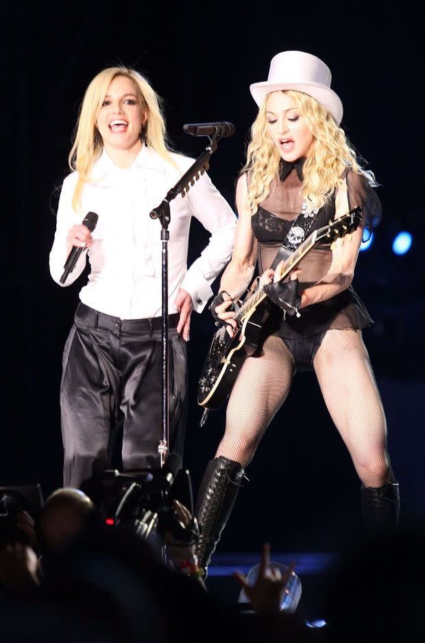 Britney Spears et Madonna en 2008 lors de la tournée «Sticky & Sweet»