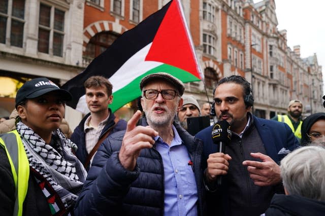 Jeremy Corbyn at the demo