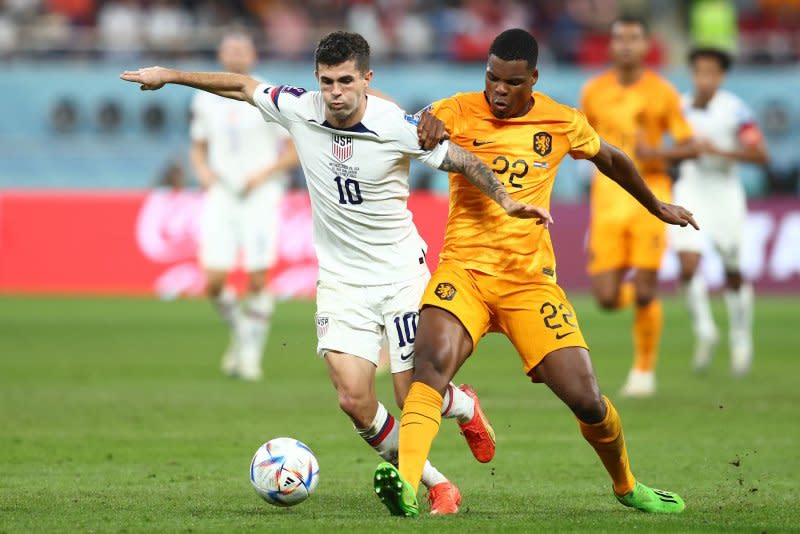 United States National Team forward Christian Pulisic (L) tied Landon Donovan by winning U.S. male player of the year honors for a fourth time Thursday morning. File Photo by Chris Brunskill/UPI