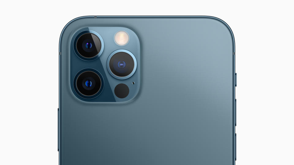 The pro camera system on iPhone 12 Pro models includes new Wide cameras for even better low-light performance, an expansive Ultra Wide camera, and a Telephoto camera for capturing stunning images and video. (PHOTO: Apple)