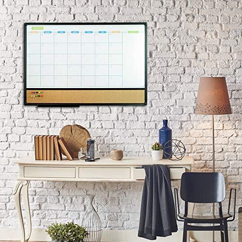 Whiteboard Calendar with Bulletin Board