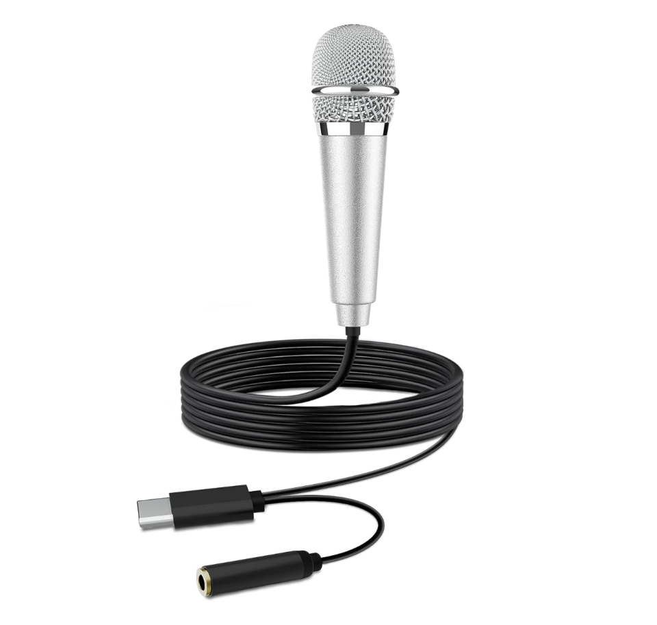 silver mini microphone