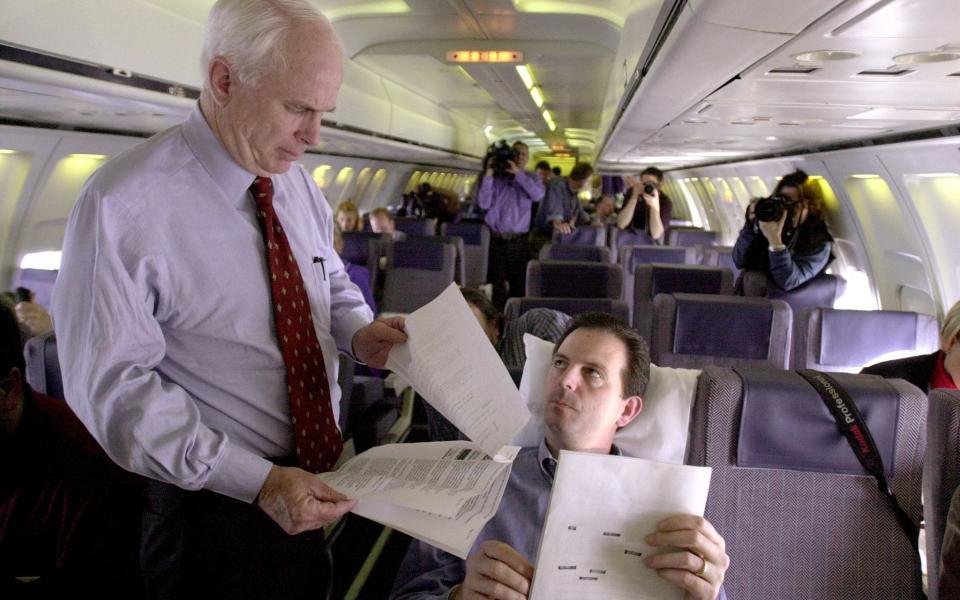 John Weaver, right, with late senator and presidential candidate John McCain in 2000 - AFP 