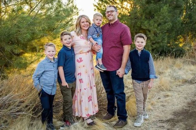 <p>GoFundMe</p> Jared Newman and his family in a photo shared to a GoFundMe campaign started for the family following his death and the hospitalization of three of his sons.