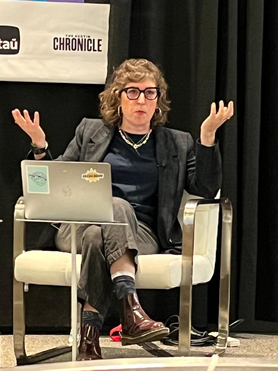 Actress Mayim Bialik talked March 10 about the mind, body and spirit and how they work together at a SXSW recording of her podcast "The Breakdown." One way to build that connection is through psychedelics, as well as yoga, prayer and meditation, she said.