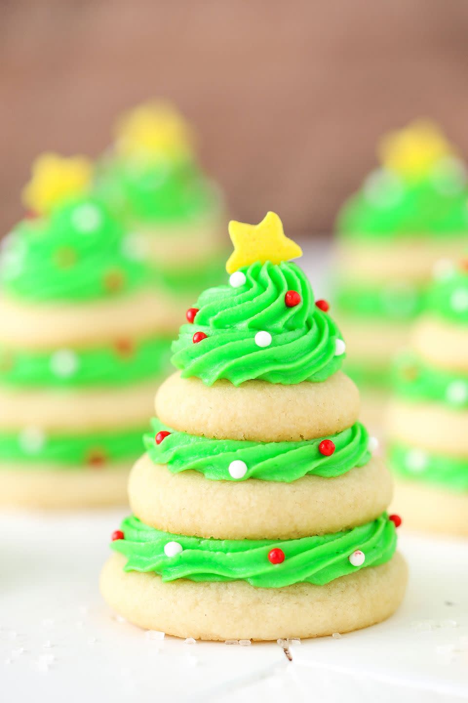 Christmas Tree Cookie Stacks