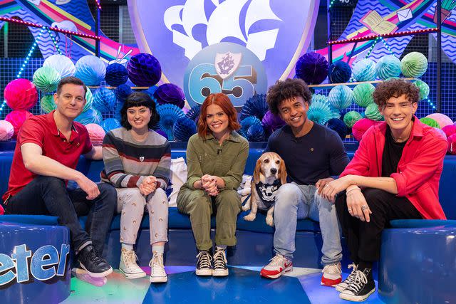 <p>BBC</p> Past and present Blue Peter hosts join the celebratory show