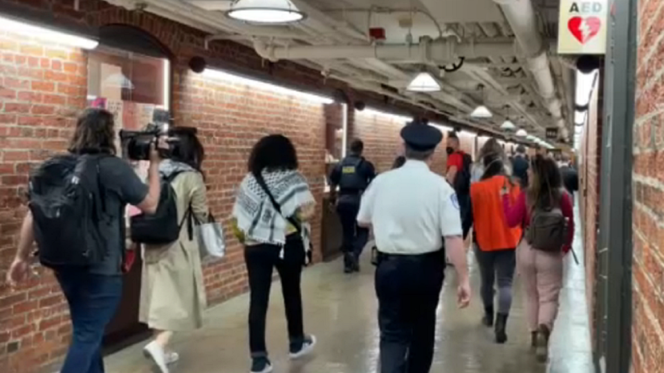 Police break up protest inside Dirksen Senate Office Building