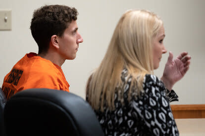 Bryan Kohberger sits with his attorney, public defender Anne Taylor