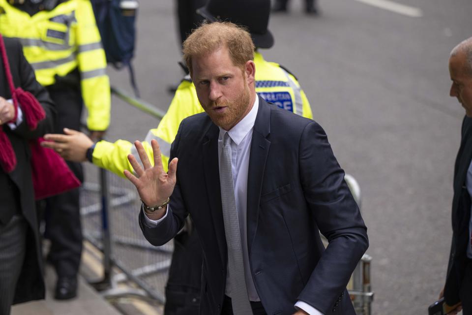 Prince Harry arrives to testify in his High Court case against Mirror Group Newspapers at The Rolls Building in London, UK, on Wednesday, June 07, 2023. Harry, the Duke of Sussex, testified in the London court that his life has been blighted by intrusion from Britain's tabloid press, marking the first time in more than 130 years that a member of the royal family has given evidence at trial. (Photo by Rasid Necati Aslim/Anadolu Agency via Getty Images)