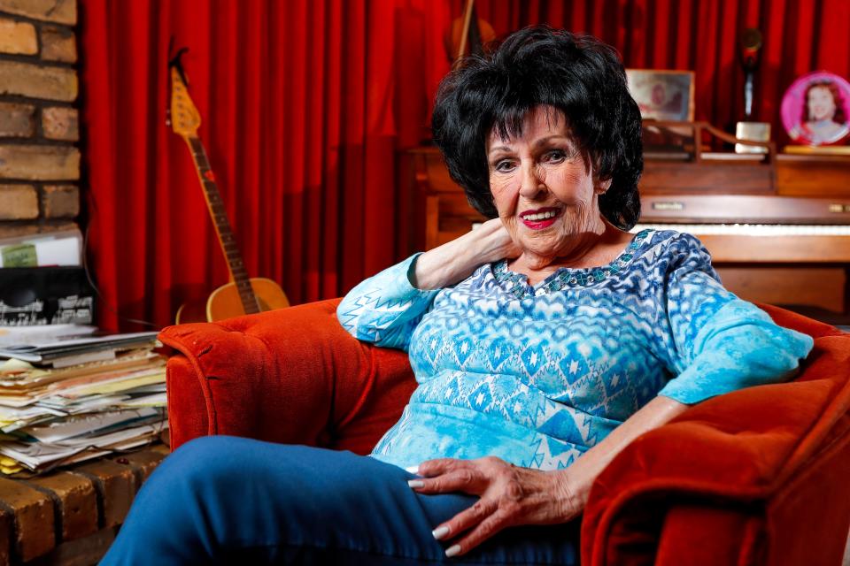 Rock and Roll Hall of Famer Wanda Jackson is pictured in her home in Oklahoma City on Thursday, Sept. 7, 2023.