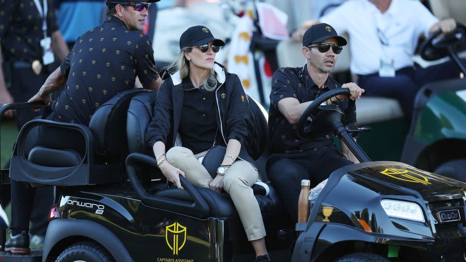 Maria and Camilo Villegas at the 2022 Presidents Cup at Quail Hollow Country Club in Charlotte, North Carolina. - Rob Carr/Getty Images