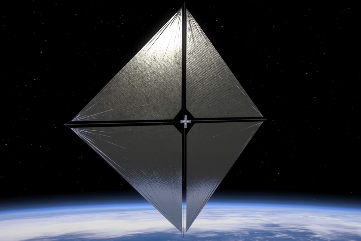 Nasa’s solar sail unfurled on 29 August, 2024, in order to test a next-generation propulsion method for interstellar travel (Nasa)