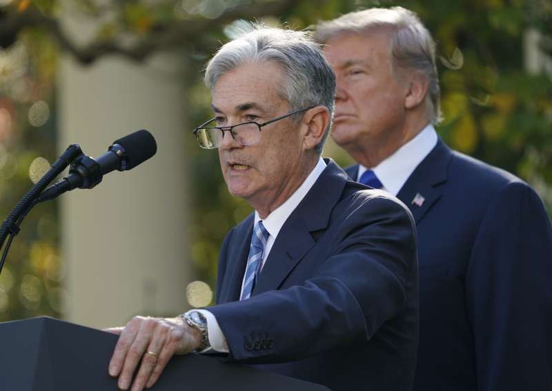 美國總統川普2日宣布提名聯準會（Fed）理事鮑威爾（Jerome Powell）接任主席。（AP）