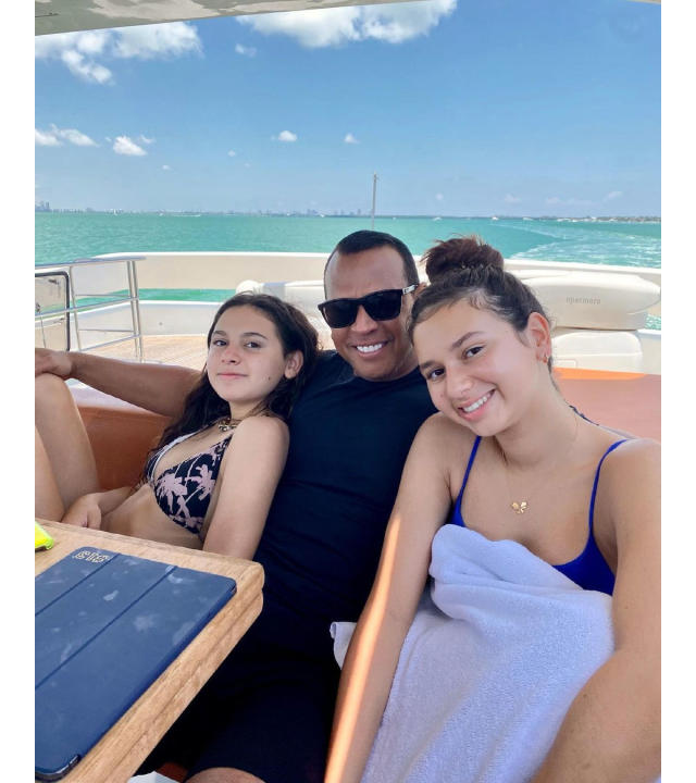 Alex Rodriguez Poses With Daughters Natasha, Ella in Family Photo