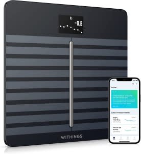 withings body cardio smart scale on white background