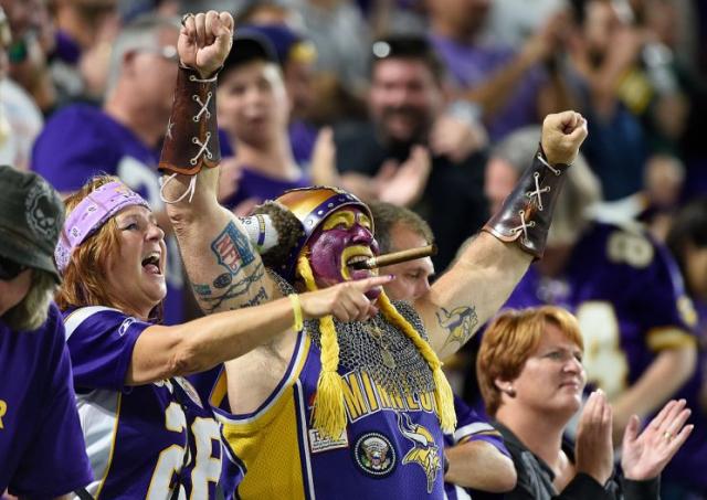 Fans of the Vikings, in happier times.
