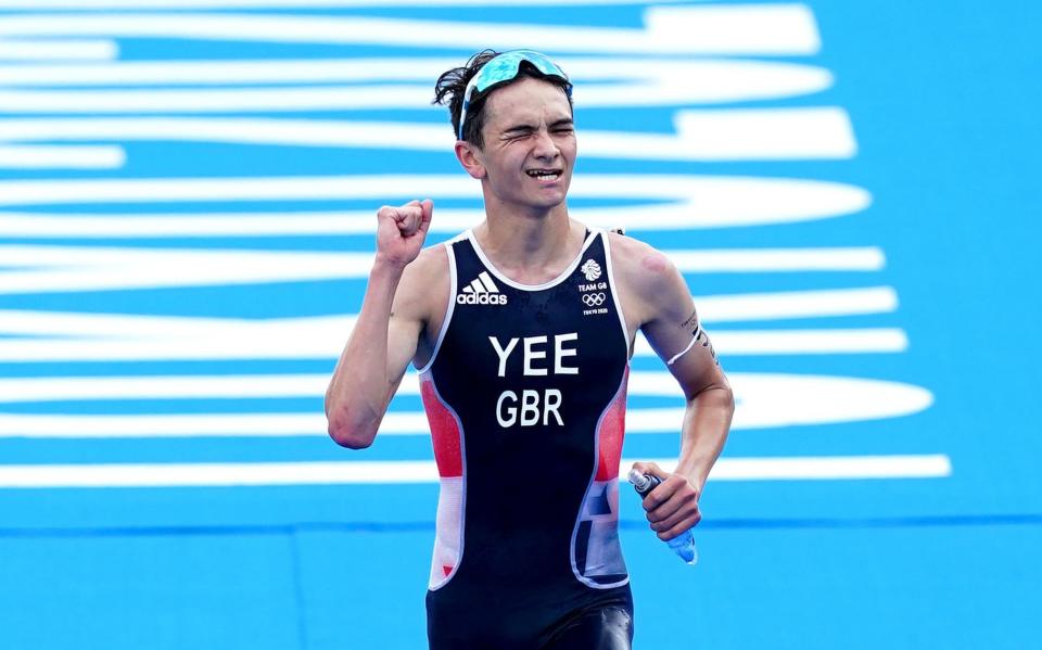 Alex Yee crosses the line to claim silver - PA