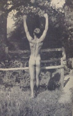 <span class="caption">‘Sunbathing in Sussex.’ Health and Efficiency magazine, 1935.</span> <span class="attribution"><span class="source">© H&E naturist magazine/Hawk Editorial Ltd.</span>, <span class="license">Author provided</span></span>