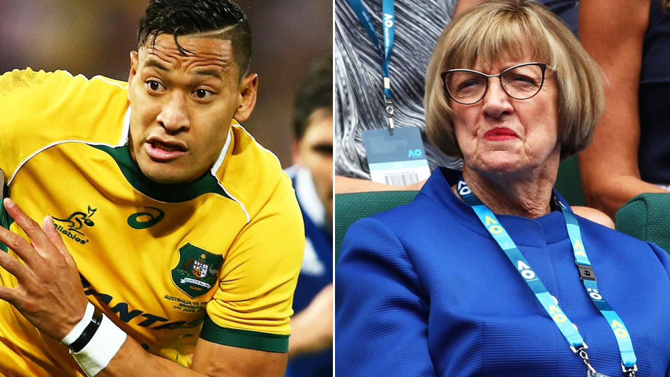 Israel Folau has received support from Margaret Court. Image: Getty