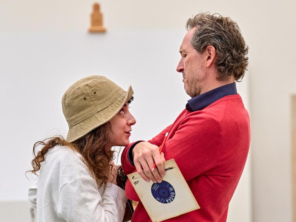 Patsy Ferran and Bertie Carvel in rehearsals for the Old Vic’s ‘Pygmalion’ (Old Vic Theatre)