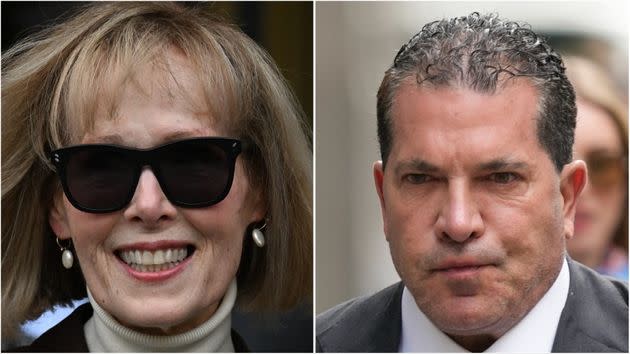 E. Jean Carroll (left) said she had an exchange with Trump attorney Joe Tacopina (right) on Tuesday. 