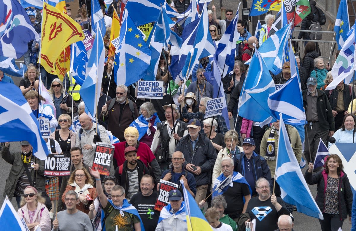 A Panelbase poll for The Sunday Times has suggested 43% of voters are in favour of an independence referendum taking place next year (Lesley Martin/PA) (PA Wire)