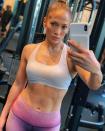 <p>Her dedication to building strength and fitness has been praised, but how does she keep motivated in spite of all the rest of her commitments?</p><p>"You got to work out, you got to watch what you eat," she told <a href="http://www.usmagazine.com/celebrity-style/news/jennifer-lopez-looks-fit-in-ab-baring-crop-top-for-bodylab-photos--20141111" rel="nofollow noopener" target="_blank" data-ylk="slk:Us Weekly;elm:context_link;itc:0;sec:content-canvas" class="link ">Us Weekly</a>. "It's a job—you've got to buckle down." </p><p><a href="https://www.instagram.com/p/Bx6Bqg_gMYs/" rel="nofollow noopener" target="_blank" data-ylk="slk:See the original post on Instagram;elm:context_link;itc:0;sec:content-canvas" class="link ">See the original post on Instagram</a></p>