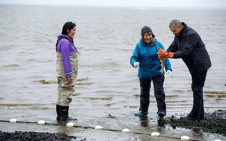 <p>Obama met with local fisheries while visiting Bristol Bay, Alaska to speak on the importance of protection from off-shore drilling.</p>