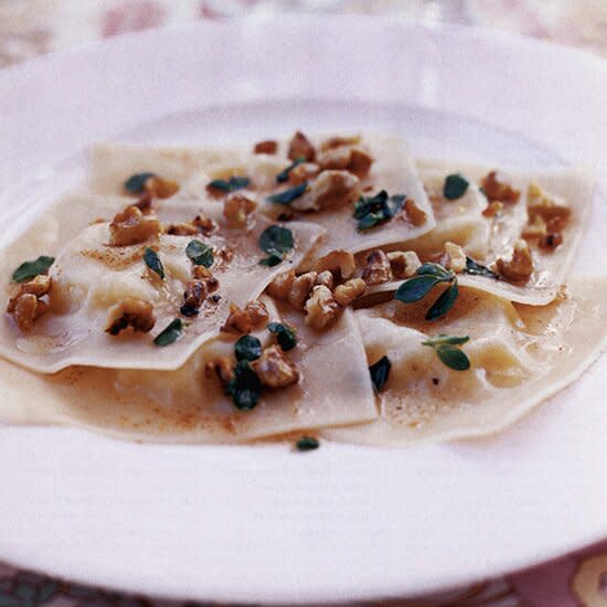 Pecorino Ravioli with Walnuts and Marjoram