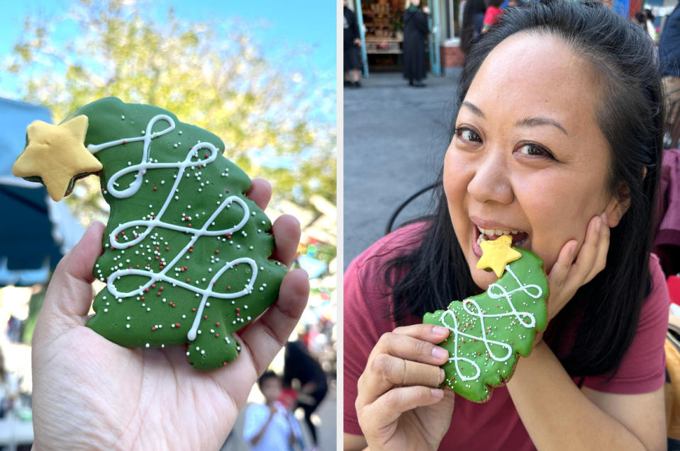 Author eating the cookie