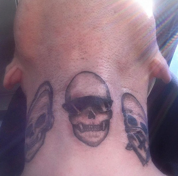 Peet's neck tattoos. Photo: Facebook
