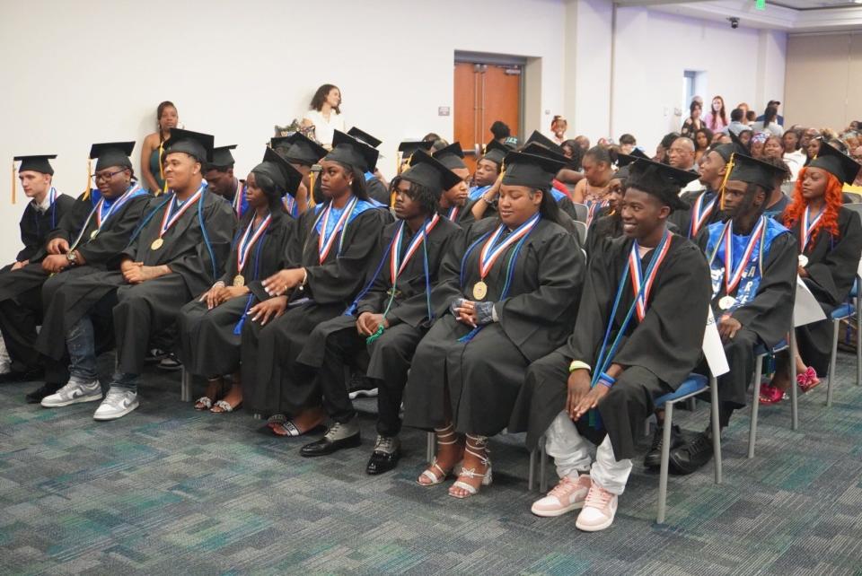 Project YouthBuild gave high school diplomas and congratulated 24 students on Wednesday at the UF Straughn Professional Development Center in Gainesville.
(Credit: Photo provided by Voleer Thomas)